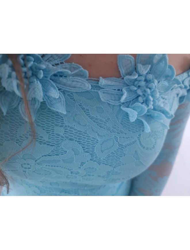 Sukienka ECLET koronkowa błękit koktajlowa