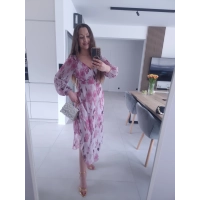 Sukienka OLIVIA MIDI  koktajlowa w kwiaty