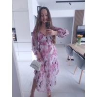 Sukienka OLIVIA MIDI  koktajlowa w kwiaty