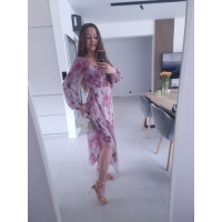 Sukienka OLIVIA MIDI  koktajlowa w kwiaty