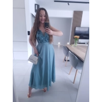 Sukienka CHARLOTTA MAXI szmaragdowa koronka wieczorowa