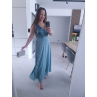 Sukienka CHARLOTTA MAXI szmaragdowa koronka wieczorowa