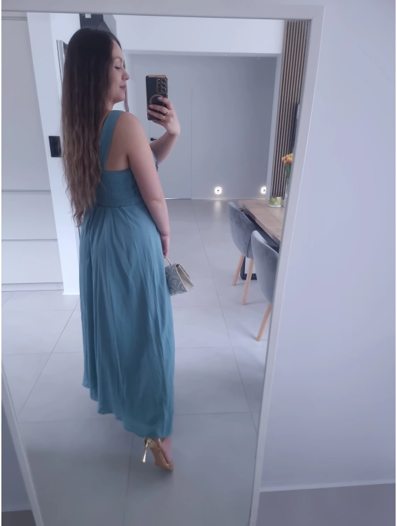 Sukienka CHARLOTTA MAXI szmaragdowa koronka wieczorowa