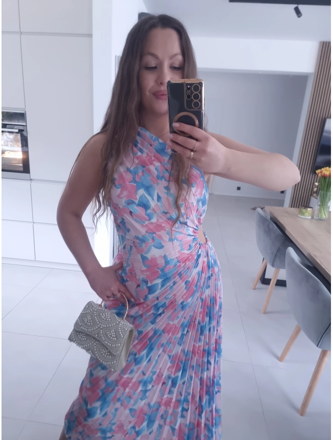 Sukienka plisowana asymetryczna M L NADIA