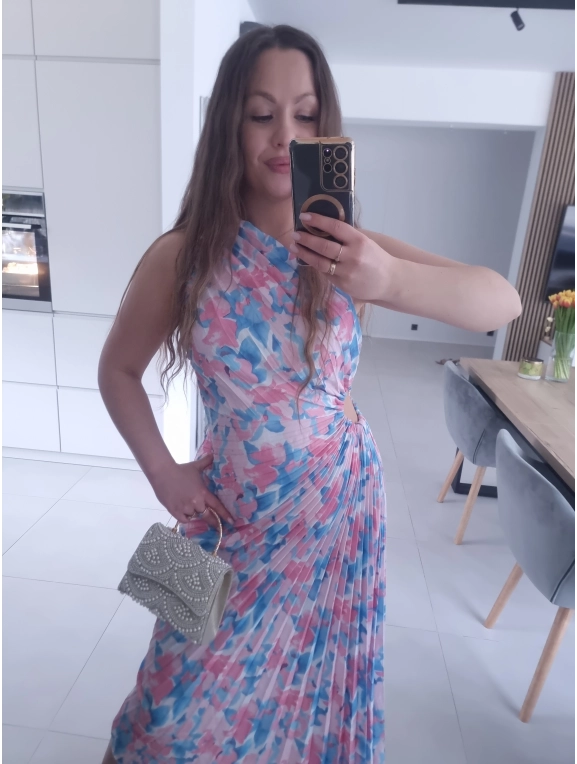 Sukienka plisowana asymetryczna M L NADIA