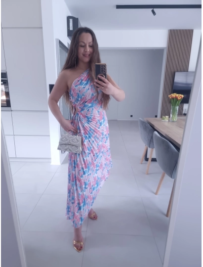 Sukienka plisowana asymetryczna M L NADIA