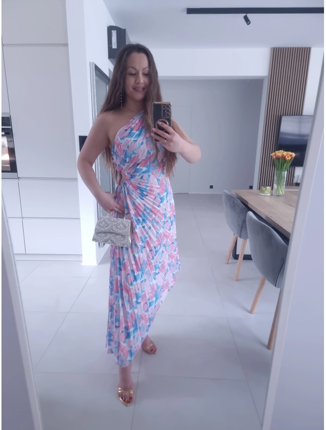 Sukienka plisowana asymetryczna M L NADIA