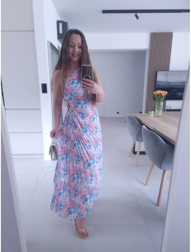 Sukienka plisowana asymetryczna M L NADIA