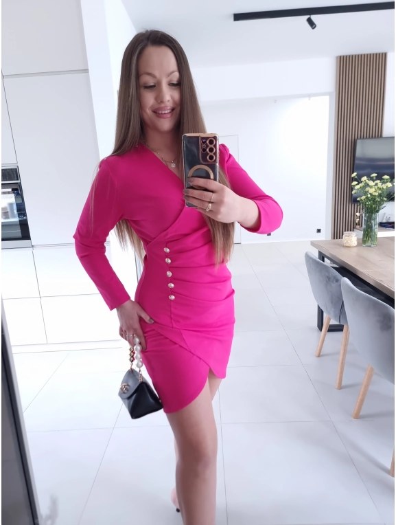 Sukienka DORISS fuksja S M koktajlowa mini