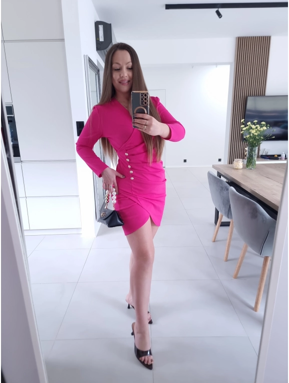 Sukienka DORISS fuksja S M koktajlowa mini