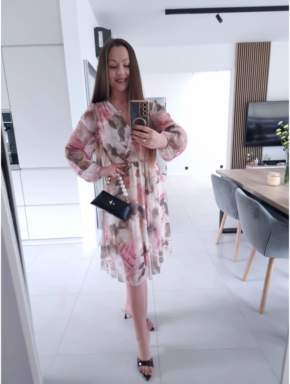 Sukienka BIANKA siateczkowa koktajlowa midi