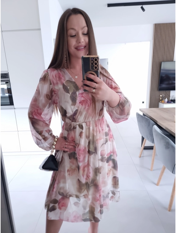 Sukienka BIANKA siateczkowa koktajlowa midi