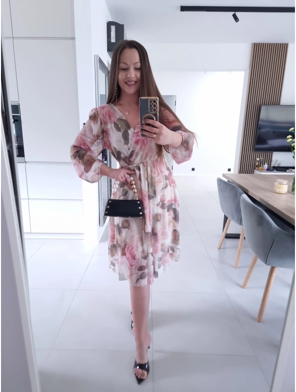 Sukienka BIANKA siateczkowa koktajlowa midi