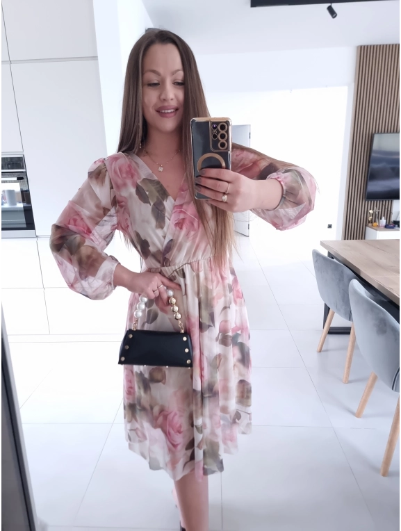 Sukienka BIANKA siateczkowa koktajlowa midi