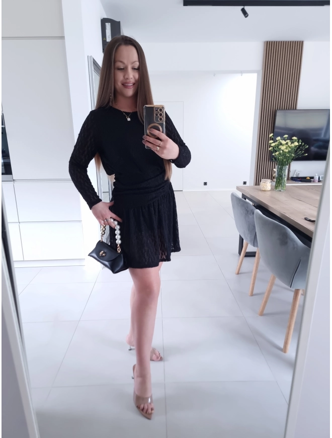 Sukienka koronkowa KORNELIA czarna mini