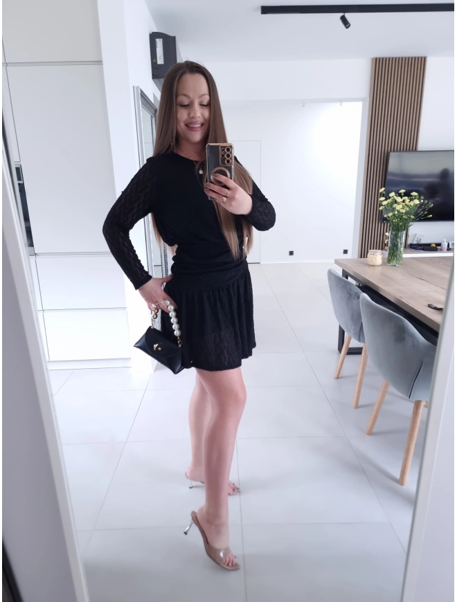 Sukienka koronkowa KORNELIA czarna mini