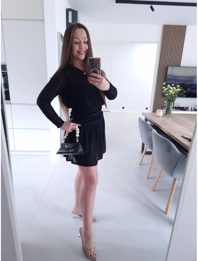 Sukienka koronkowa KORNELIA czarna mini