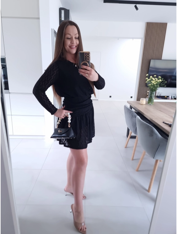 Sukienka koronkowa KORNELIA czarna mini