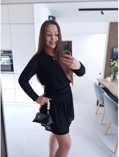 Sukienka koronkowa KORNELIA czarna mini