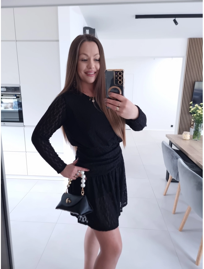 Sukienka koronkowa KORNELIA czarna mini