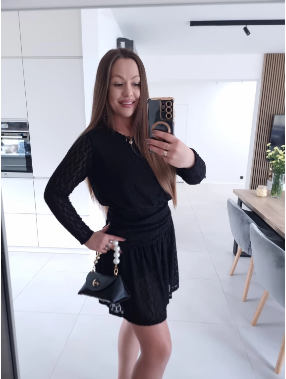 Sukienka koronkowa KORNELIA czarna mini