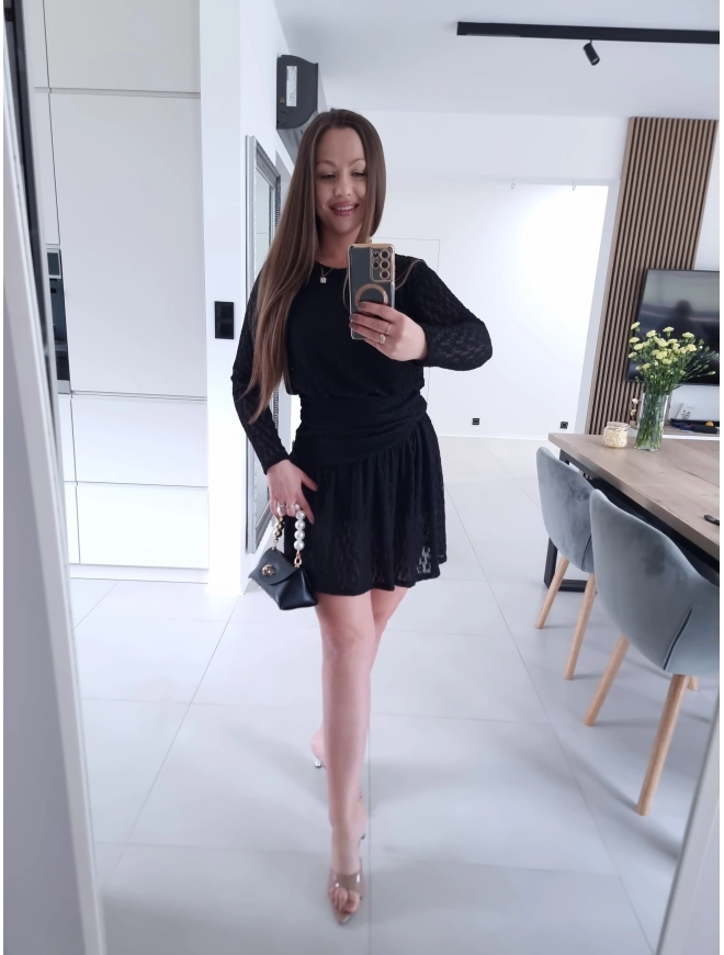 Sukienka koronkowa KORNELIA czarna mini