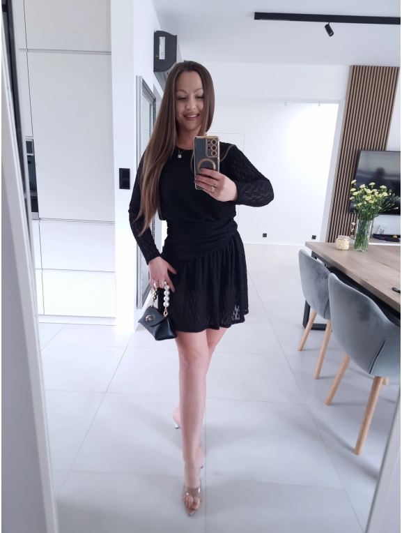 Sukienka koronkowa KORNELIA czarna mini