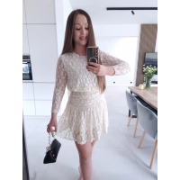 Sukienka koronkowa KORNELIA kremowa mini