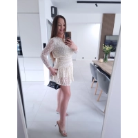 Sukienka koronkowa KORNELIA kremowa mini