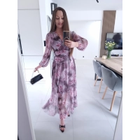 Sukienka OLENA MAXI taliowana siateczkowa S M L XL