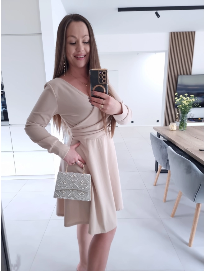 Sukienka PRETTY WOMAN  koktajlowa elegancka marszczona