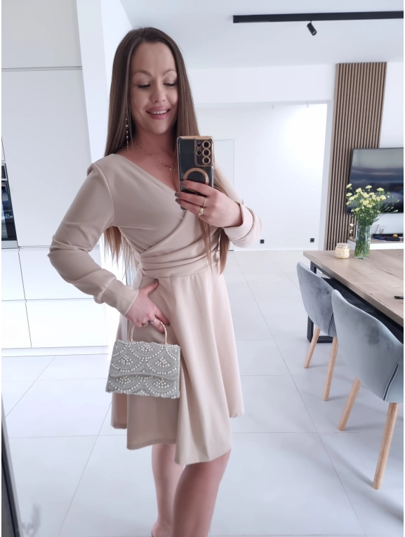 Sukienka PRETTY WOMAN  koktajlowa elegancka marszczona