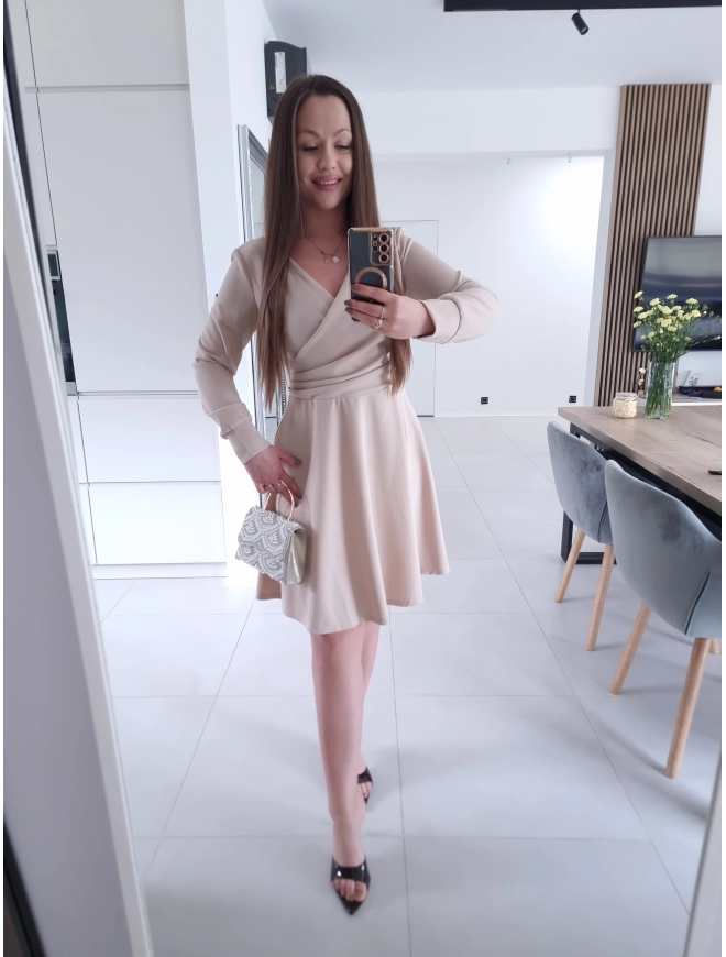 Sukienka PRETTY WOMAN  koktajlowa elegancka marszczona