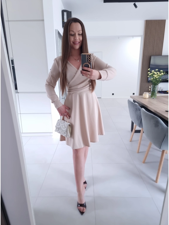 Sukienka PRETTY WOMAN  koktajlowa elegancka marszczona