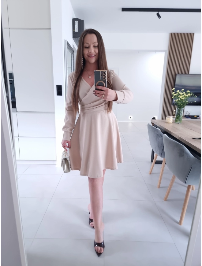 Sukienka PRETTY WOMAN  koktajlowa elegancka marszczona