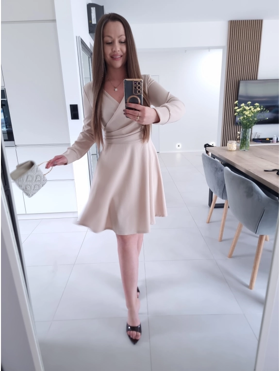 Sukienka PRETTY WOMAN  koktajlowa elegancka marszczona