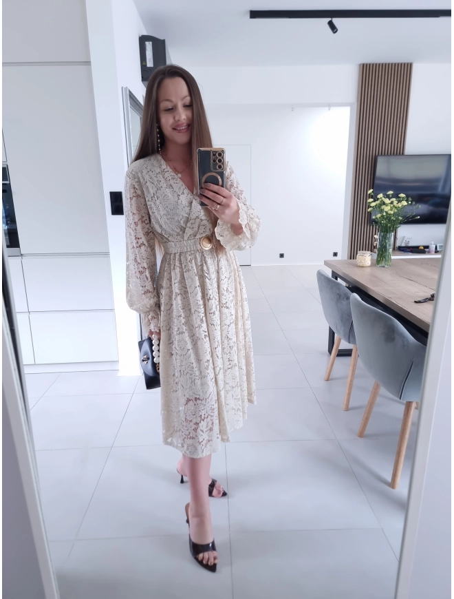 Sukienka MIDI GLAM koronkowa L XL XXL PLUS SIZE