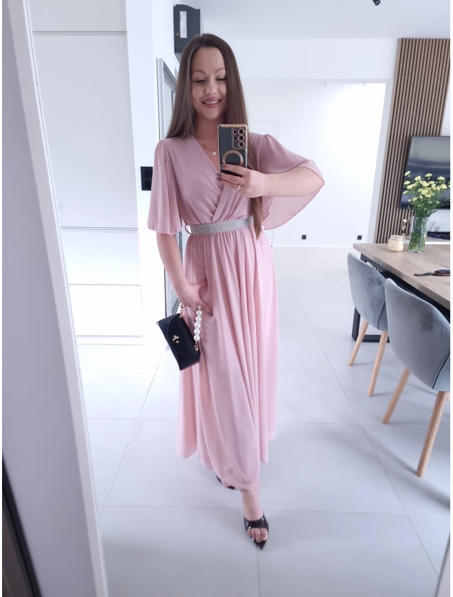 Sukienka siateczkowa SEPHORA MAXI brudny róż L XL XXL