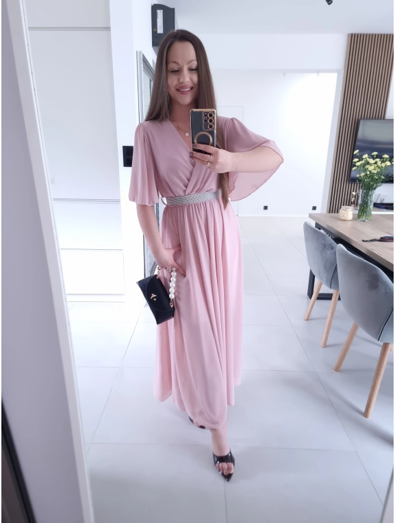 Sukienka siateczkowa SEPHORA MAXI brudny róż L XL XXL