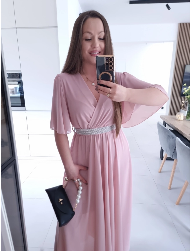 Sukienka siateczkowa SEPHORA MAXI brudny róż L XL XXL