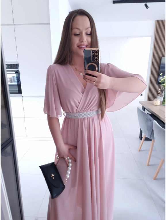 Sukienka siateczkowa SEPHORA MAXI brudny róż L XL XXL