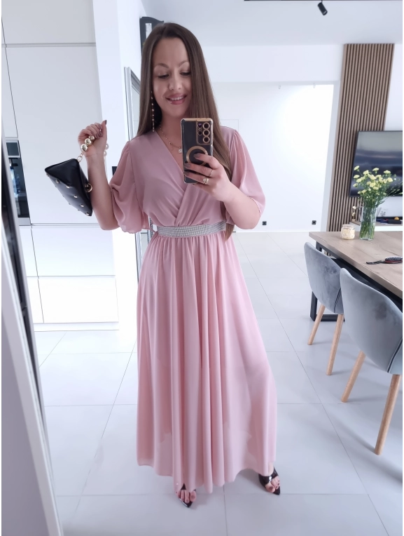 Sukienka siateczkowa SEPHORA MAXI brudny róż L XL XXL