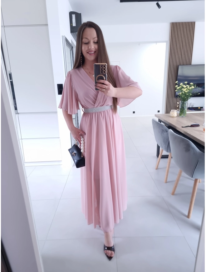 Sukienka siateczkowa SEPHORA MAXI brudny róż L XL XXL