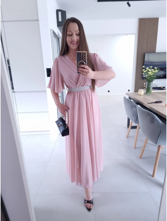 Sukienka siateczkowa SEPHORA MAXI brudny róż L XL XXL