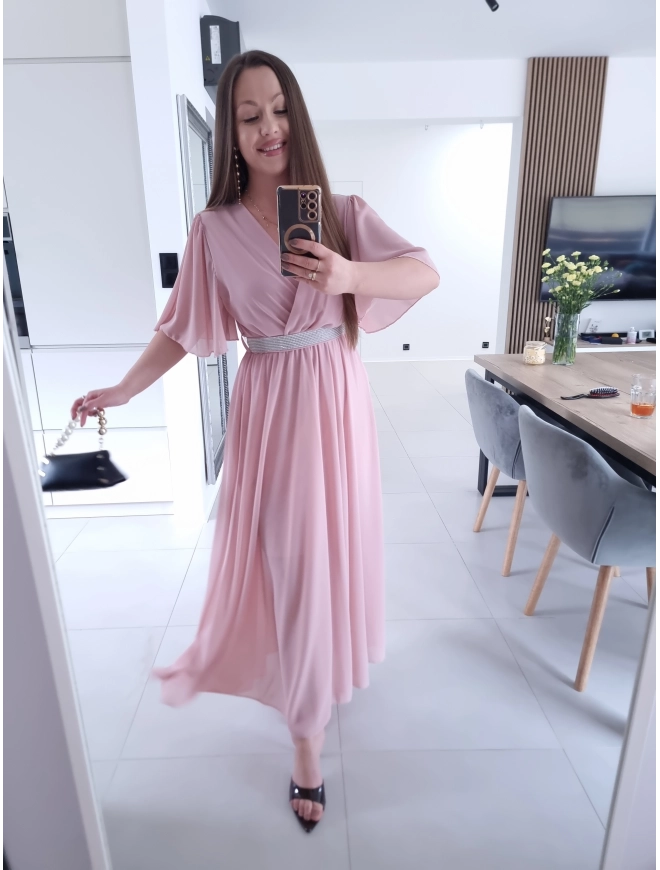 Sukienka siateczkowa SEPHORA MAXI brudny róż L XL XXL