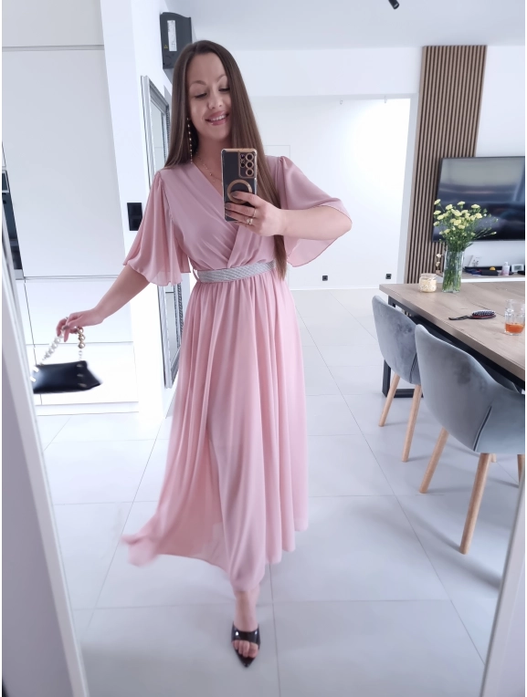 Sukienka siateczkowa SEPHORA MAXI brudny róż L XL XXL