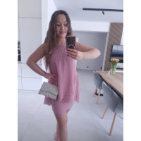 Sukienka BLANCA oversize mini elegancka róż