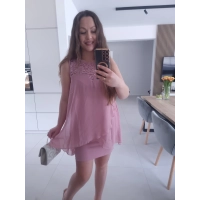 Sukienka BLANCA oversize mini elegancka róż