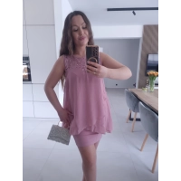 Sukienka BLANCA oversize mini elegancka róż