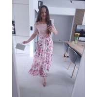 Sukienka PAULA MAXI koronkowa w kwiaty